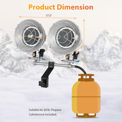 30,000 BTU Double Propane Tank Top Heaters