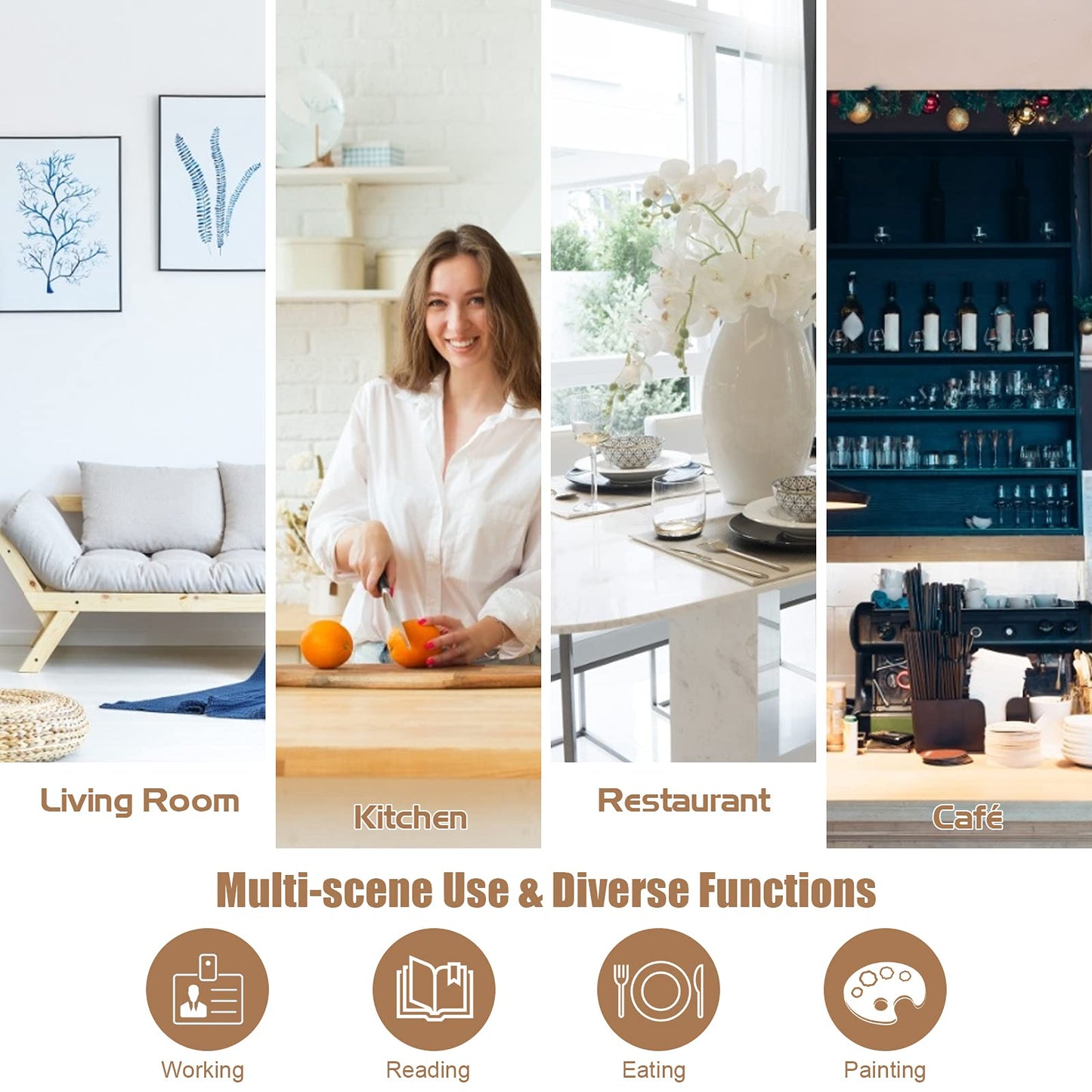 5 Piece Modern Kitchen Dining Set with Sponge Cushion and Metal Structure