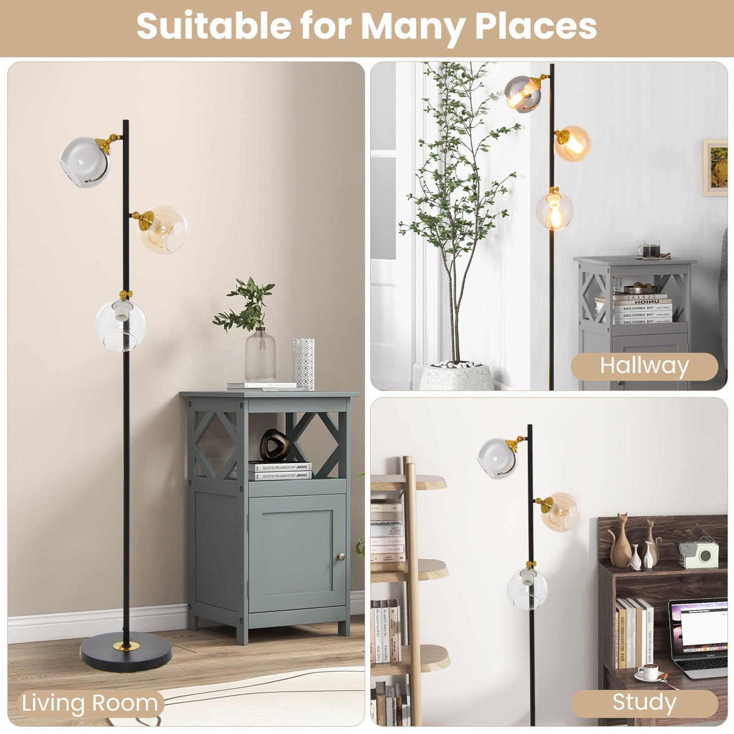 ARLIME Modern Mid-Century Floor Lamp, 64" Tall Floor Lamp