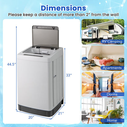Portable Washing Machine 11 LBS Full Automatic Portable Washer with 8 Modes