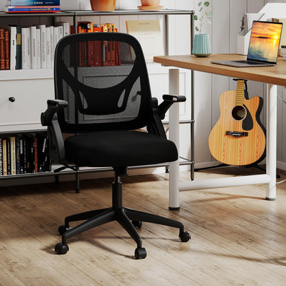 Comfy Swivel Rolling Desk Chair with Adjustable Height & Flip-Up Armrests