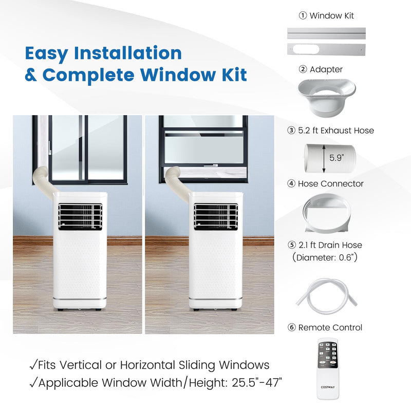 ARLIME Portable Air Conditioner,8000 BTU AC Unit, 3 in 1 Compact Dehumidifier & AC Fan, Quiet Sleep Mode, 24H Timer