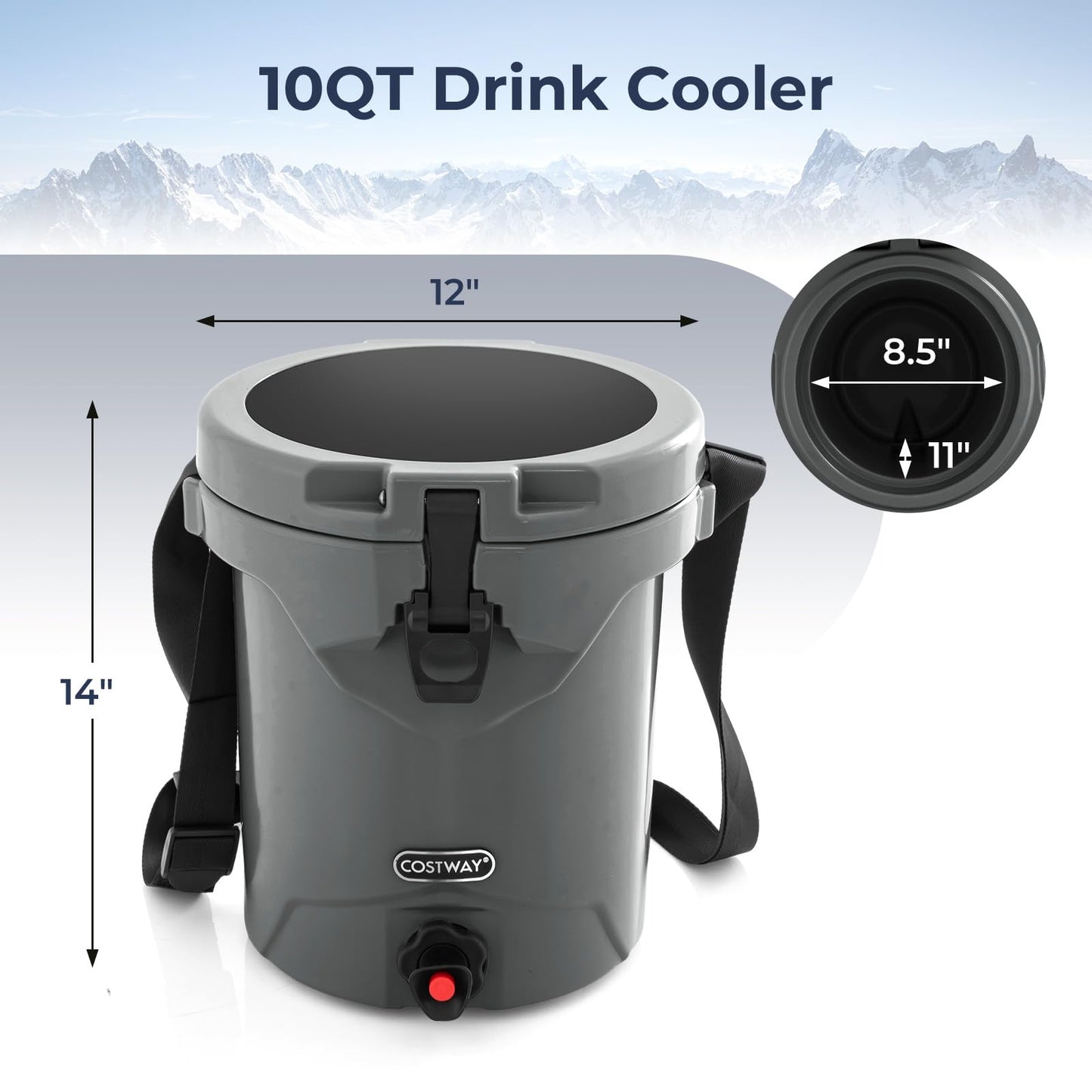 2.5 Gallon/10 QT Cooler with Beverage Dispenser