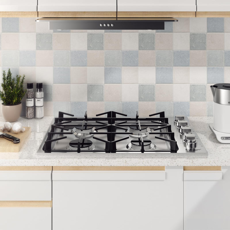 30-inch Gas Cooktop, Stainless Steel Gas Stove Top with 4 Burners, ABS Knobs and Cast Iron Grates