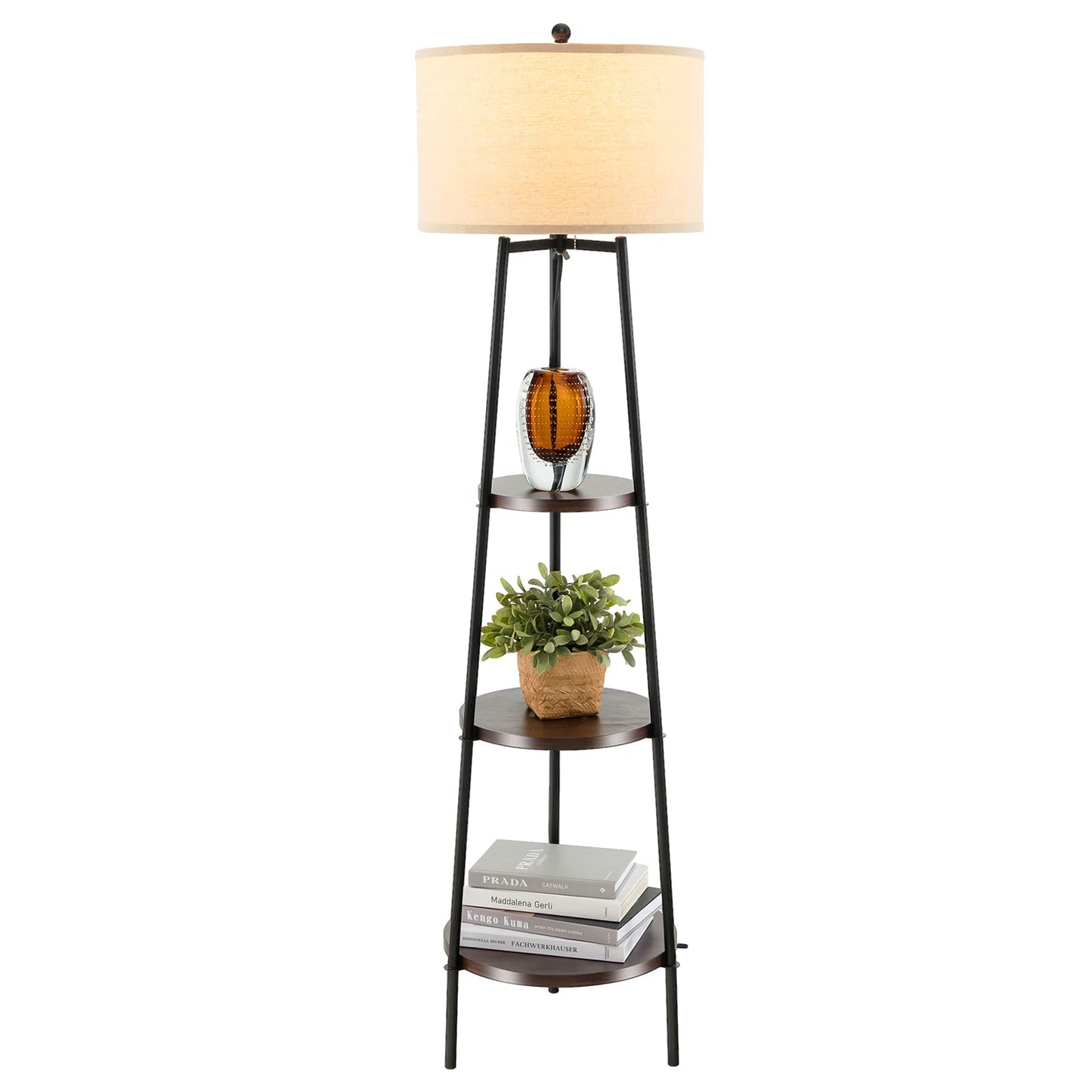 ARLIME Floor Lamp with 3-Tier Shelves - Modern Standing Corner Floor Lamp