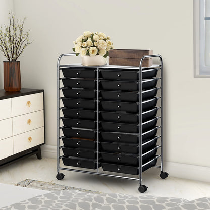 20-Drawer Rolling Storage Cart Utility Storage Organizer Cart for Tools