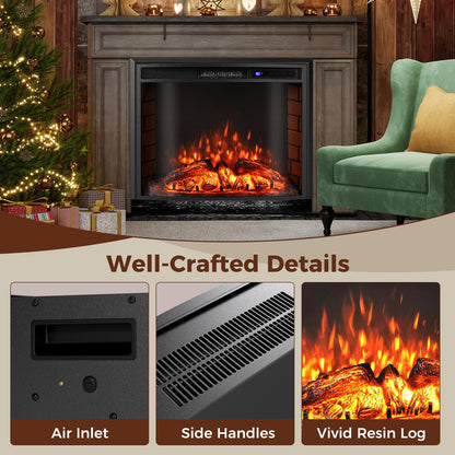 26 inch Electric Fireplace Insert with Curved Screen