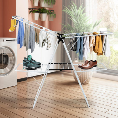 Clothes Drying Rack w/Height Adjustable Wings