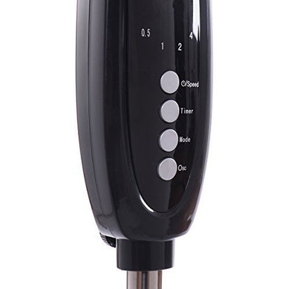 Pedestal Fan Black-Double 3 Blades