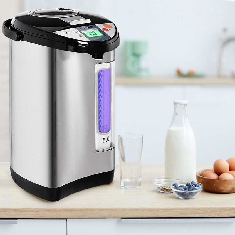Instant Electric Hot Water Boiler and Warmer, 5-Liter LCD Water Pot with 5 Stage Temperature Settings