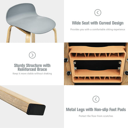 30 Inch Height Modern Minimalist Bar Chairs with Footrest