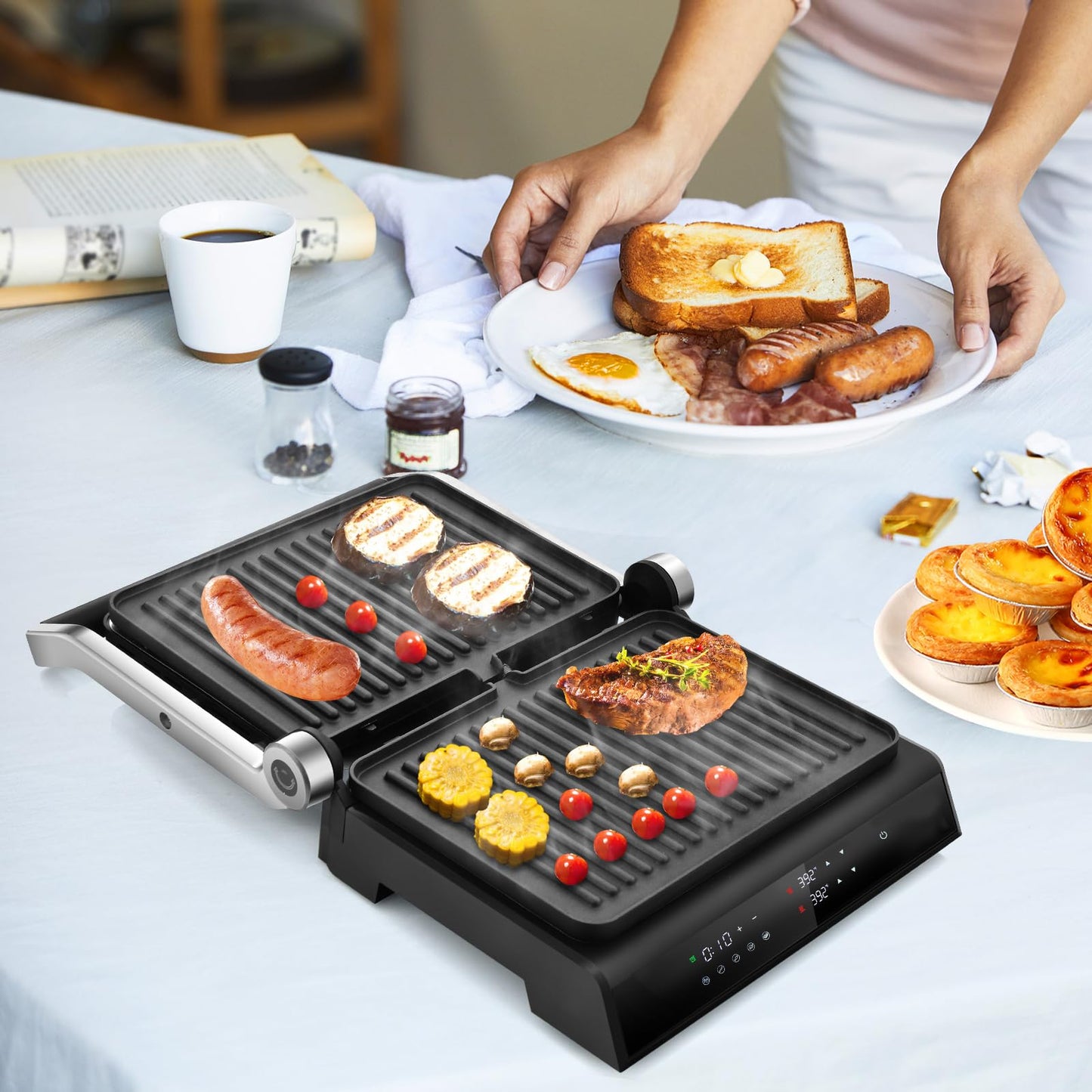 ARLIME 3 in 1 Panini Grill Press Sandwich Maker