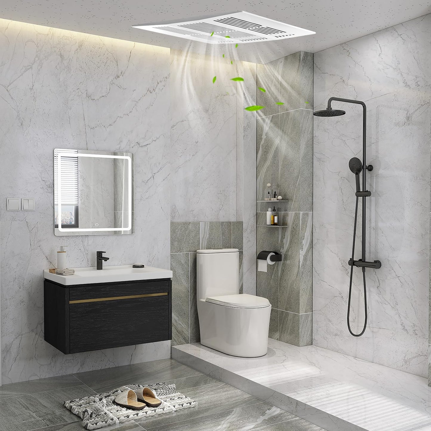 ARLIME 200 CFM Bathroom Exhaust Fan Ceiling Mount Exhaust Ventilation Fan