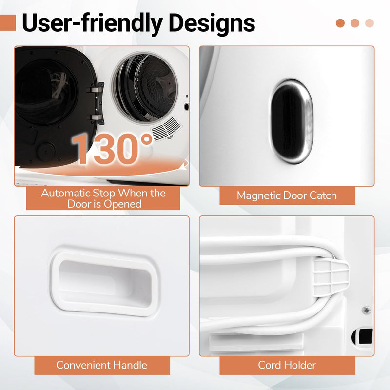 1.5 cu.ft Compact Drying Machine with Stainless Steel Tub & LED Touch Panel
