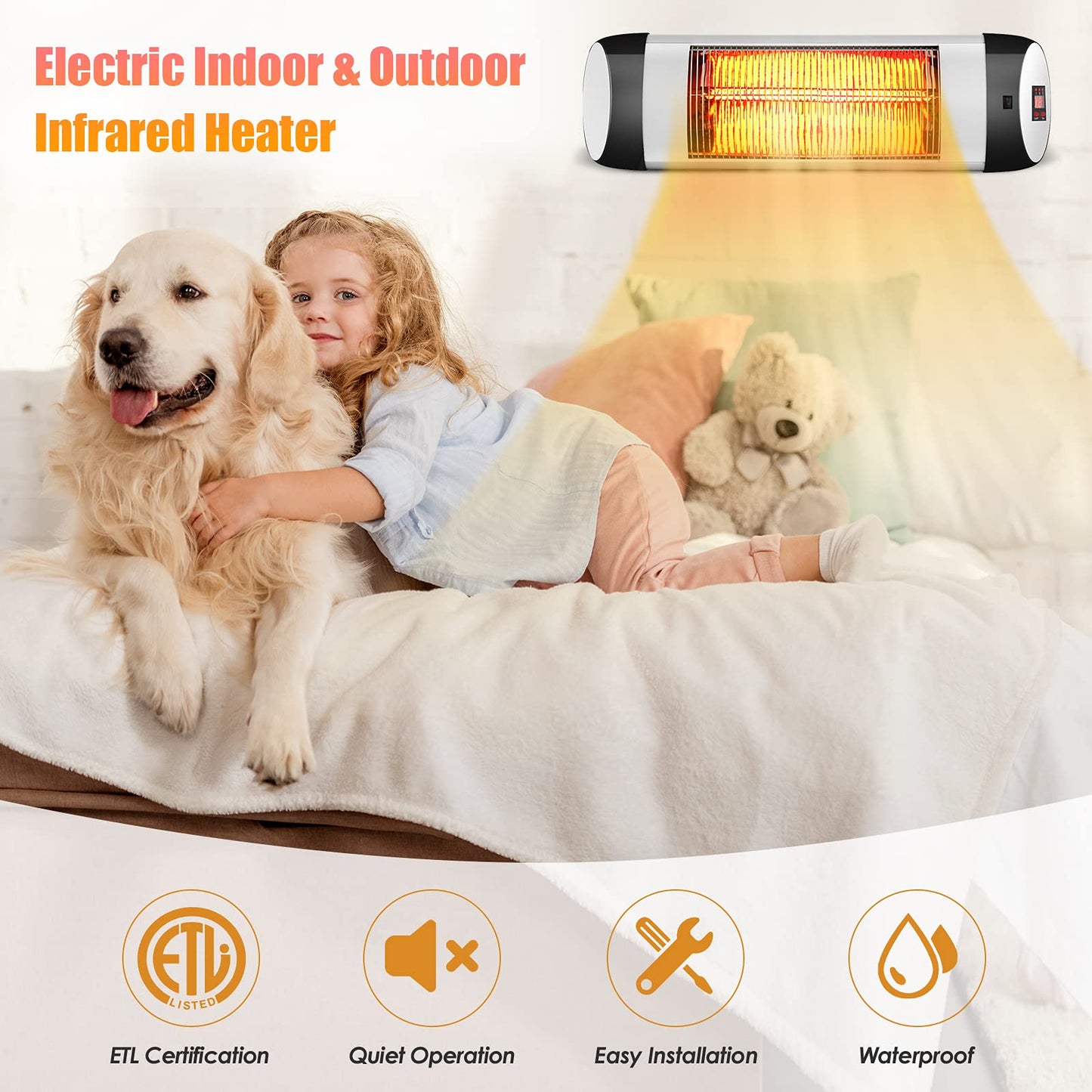 Wall-Mounted Patio Heater Remote Control for Outdoor Home Backyard