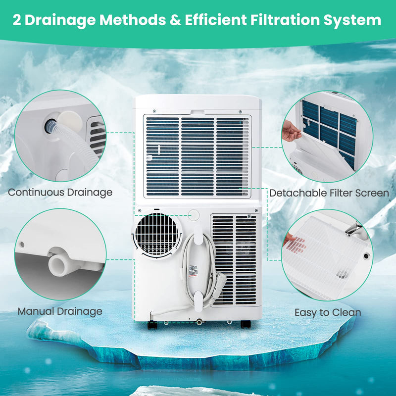 Portable Air Conditioner, 14000 BTU 4 in 1 AC Unit with Cool, Fan, Heat & Dehumidifier