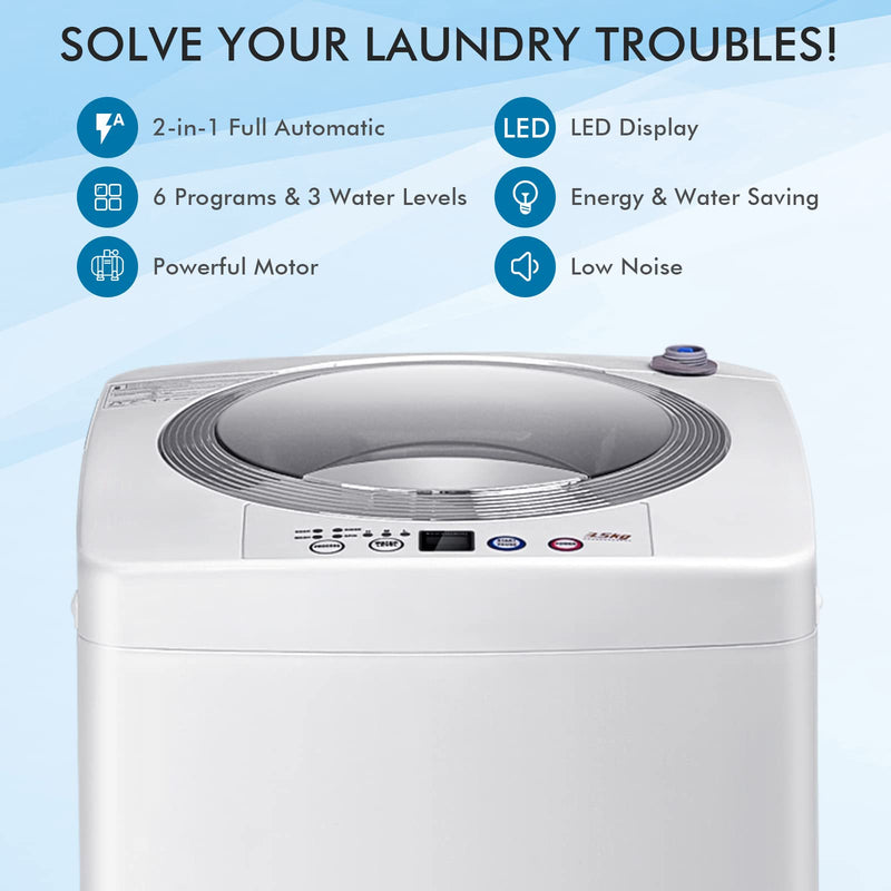 ARLIME 1.2 Cu.ft Portable Washing Machine Full-Automatic,8 lbs Capacity Laundry Machine