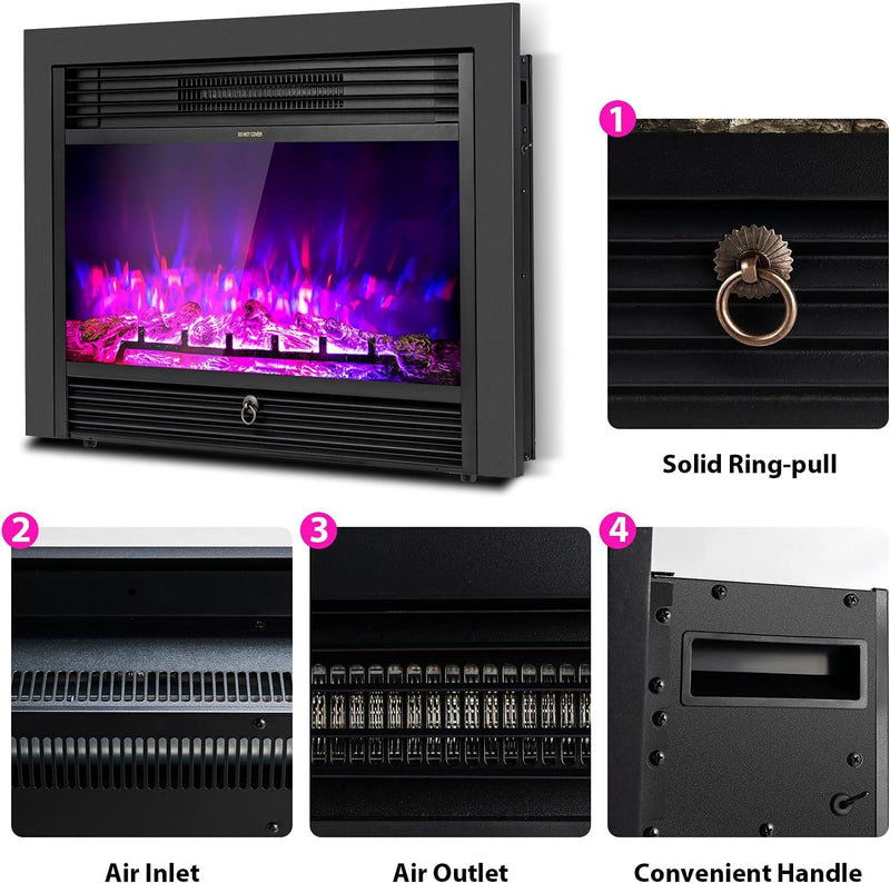 28.5-inch Electric Fireplace Inserts Heater for Indoor Use