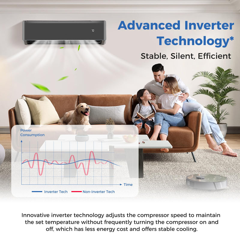 ARLIME 12000 BTU Wifi Enabled Mini Split Air Conditioner, 21 SEER2 208-230V Ductless Inverter AC