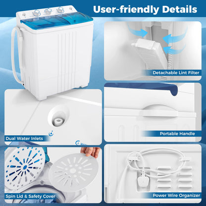 Portable Washing Machine with Drain Pump for Apartment Dorm RV