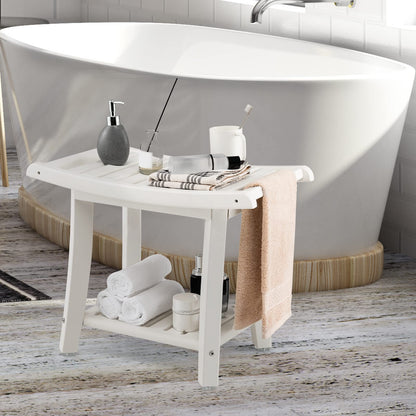 Waterproof Shower Bench With Storage Shelf for Shaving Legs and SPA