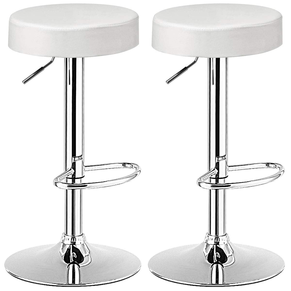Bar Stools Set of 1/2/4 Modern Swivel Backless Round Barstool
