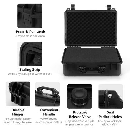 Waterproof Hard Case 22-Inch Multi-Purpose Small Camera Dry Box with DIY Customizable Foam Insert