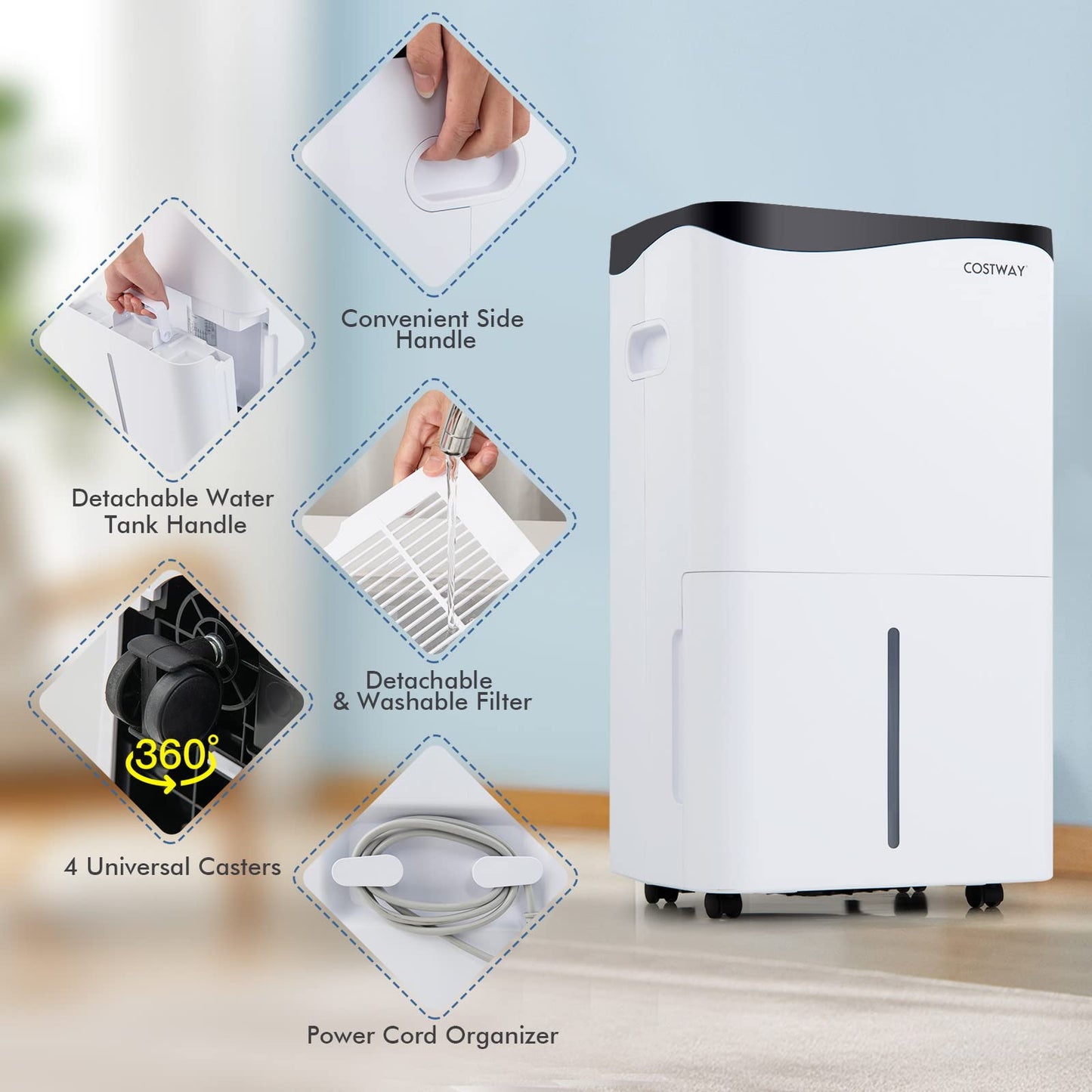 Dehumidifier for Home and Basements, 100 Pint Dehumidifier Rooms up to 5500 Sq. Ft with Smart App & Alexa Voice Control