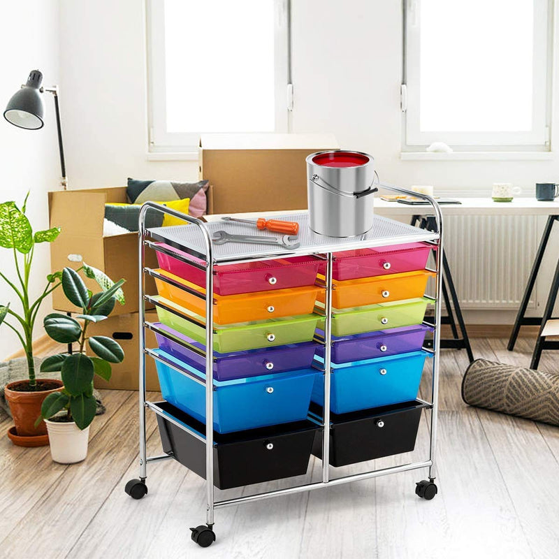ARLIME 12-Drawer Rolling Storage Cart, 12 Drawer Organizer Trolley