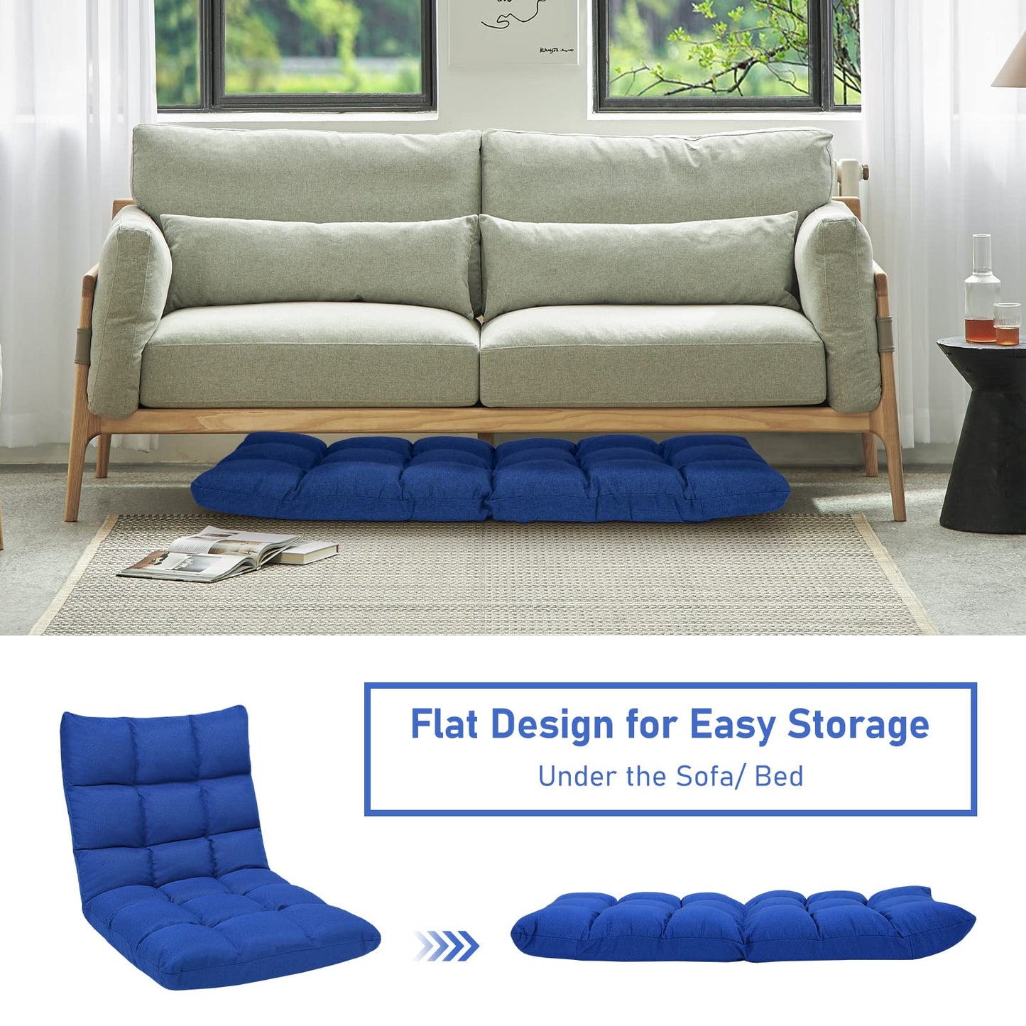 Floor Chair Folding Gaming Chair with Back Support