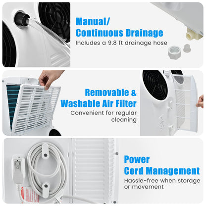 11,500 BTU Portable Air Conditioner, with Dual Hose, Remote Control, Powerful AC Unit Rooms up to 400 Sq.Ft.