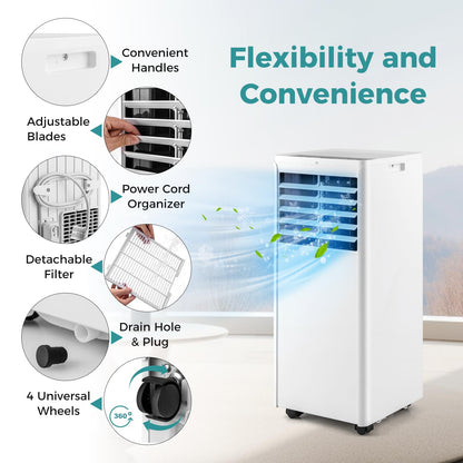 ARLIME 8000 BTU Portable Air Conditioner, 3-in-1 AC Unit with Dehumidifier & Fan