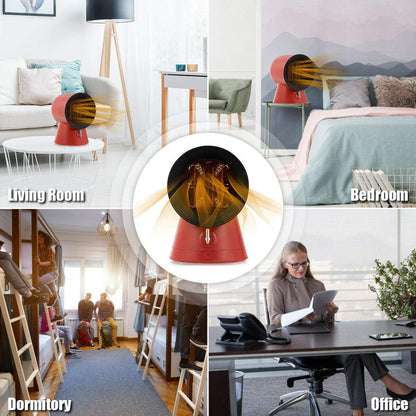 2 in 1 Mini Electric Space Heater Cooling Fan 3 Modes 1500W Small Portable Ceramic Heater