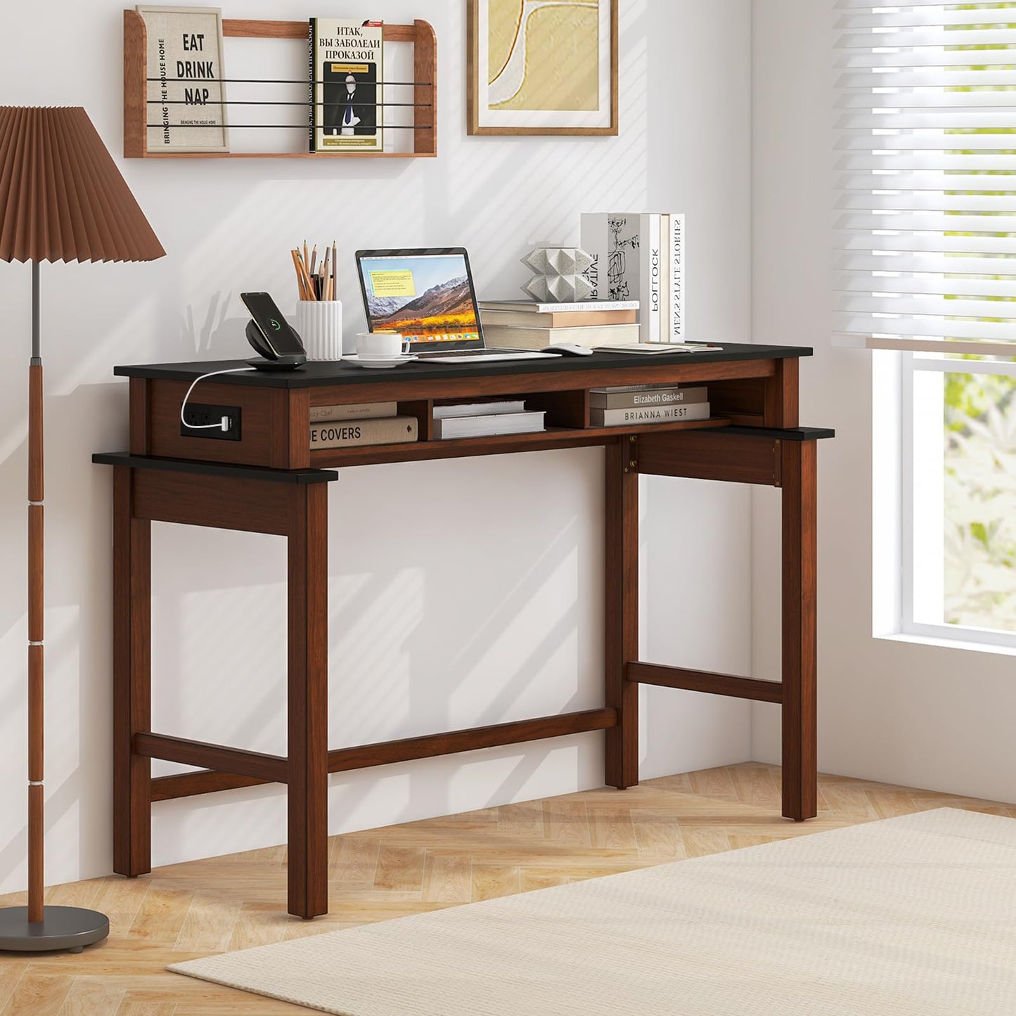 Bar Table with Charging Station 36” Counter Height Table