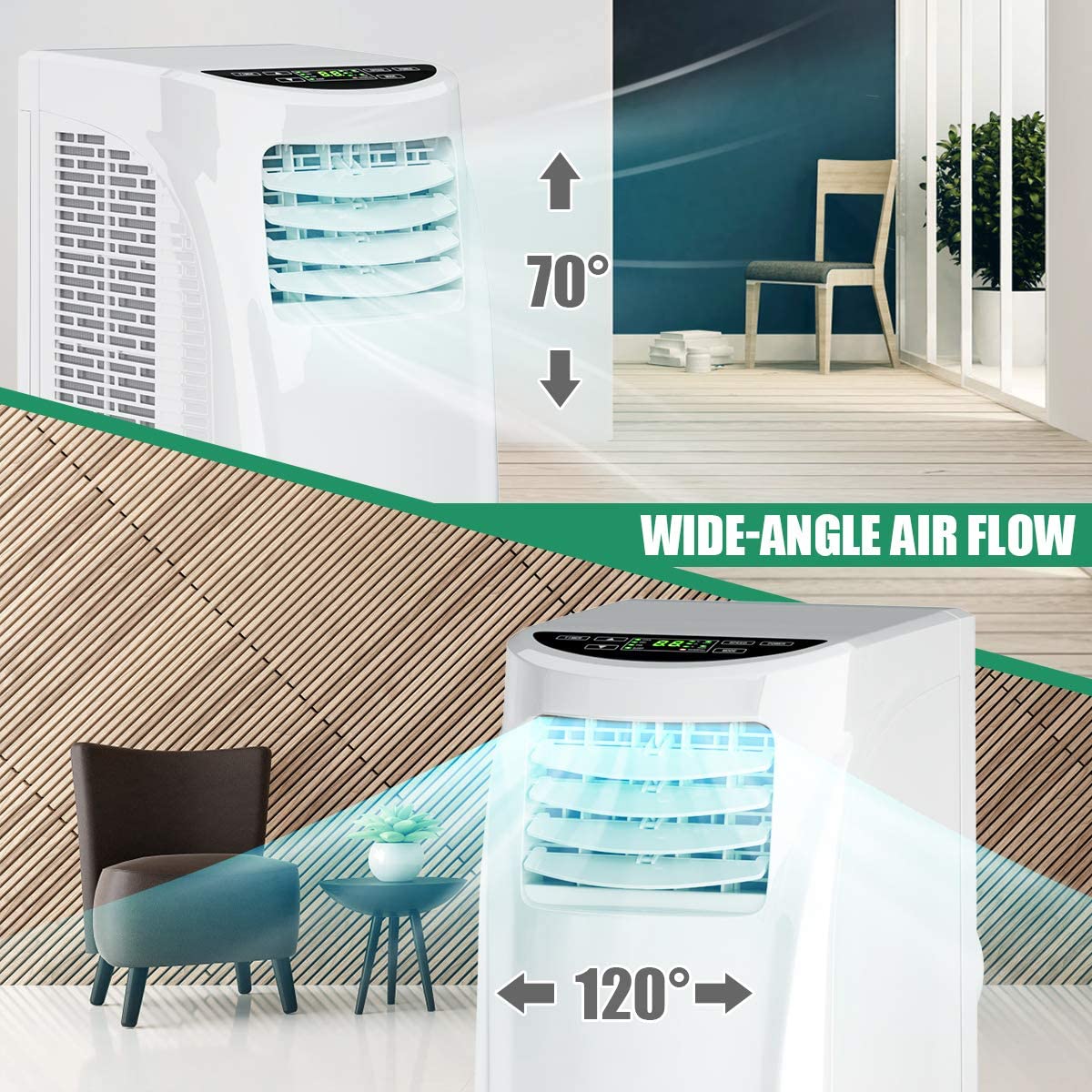 ARLIME Portable Air Conditioner 8000 BTU, 3-in-1 AC Units for Rooms with Fan & Dehumidifier