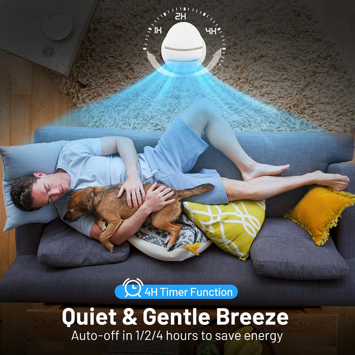 Tower Fan 14 Inches Portable Oscillating Desk Fan with 3 Speeds