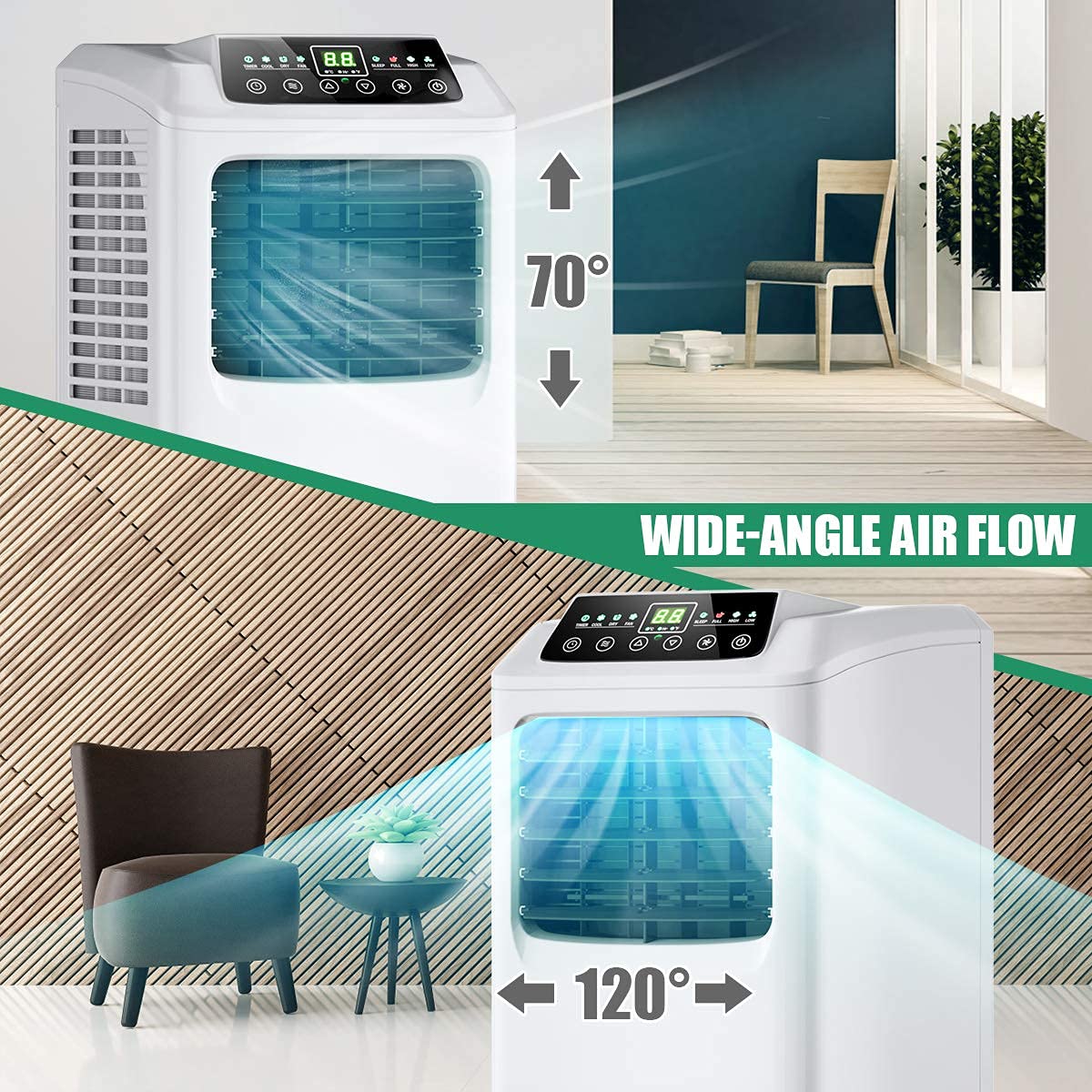 Air Conditioner Portable 9000 BTU, 3-in-1 Floor AC Unit - Arlime
