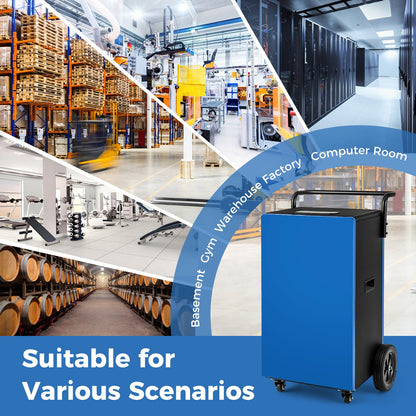 ARLIME 215 Pints Commercial Dehumidifier w/Drain Hose, Industrial Heavy Duty Dehumidifier