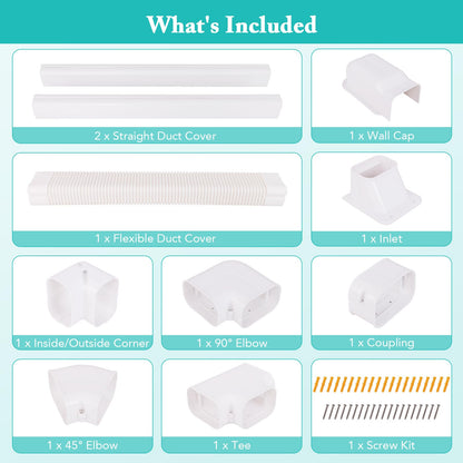 ARLIME 4" Mini Split Line Set Cover, PVC Decorative Paintable Line Set Cover Kit