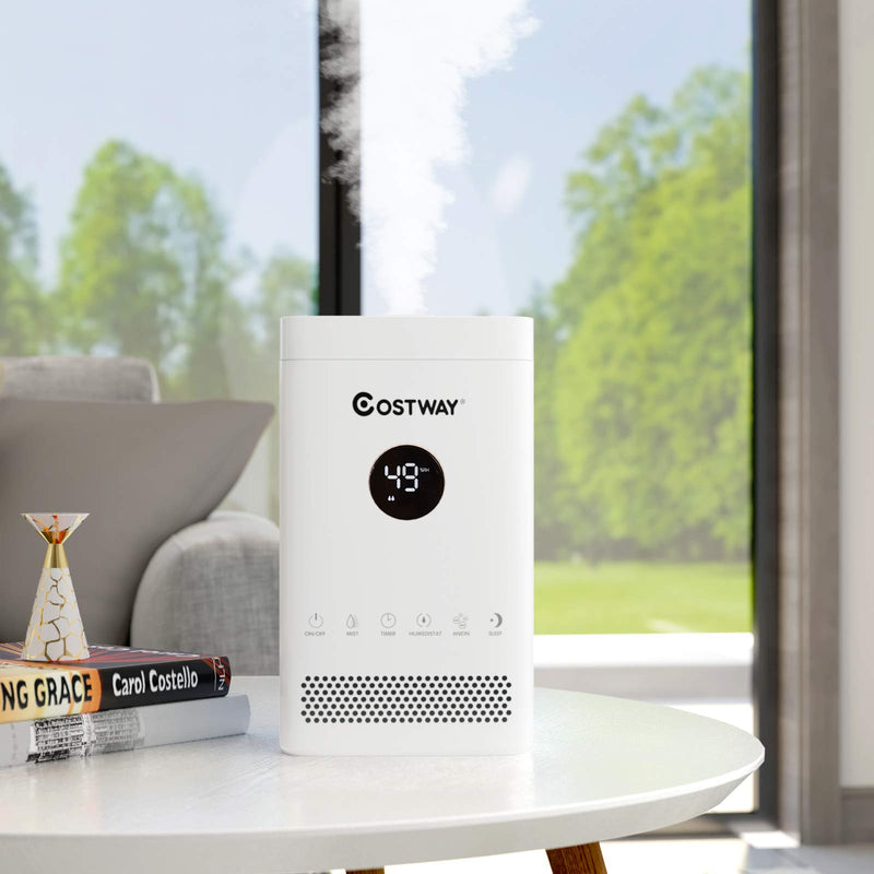 Small Humidifiers for Bedroom, 3.5L Top Fill Cool Mist Humidifier with 3-Level Mist, Sleep Mode, 12H Timer