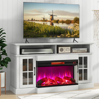 36-Inch 3 Side Glass Electric Fireplace with Remote Control