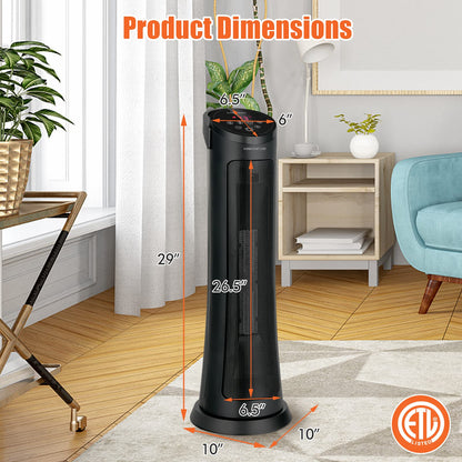 Space Heater for Indoor Use, 1500W PTC Ceramic Heater w/ 60° Oscillation, 3 Modes, 24H Timer