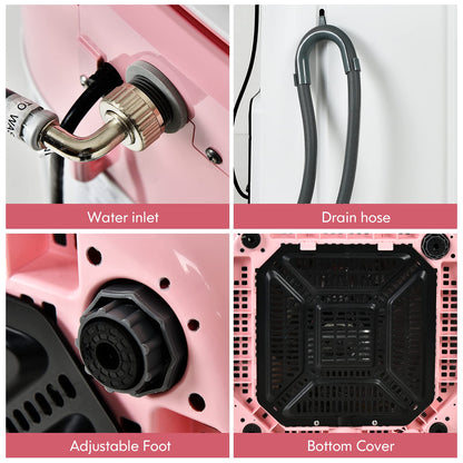 8Lbs Capacity Full-Automatic washer with 6 Programs 6 Water Levels & Child Lock