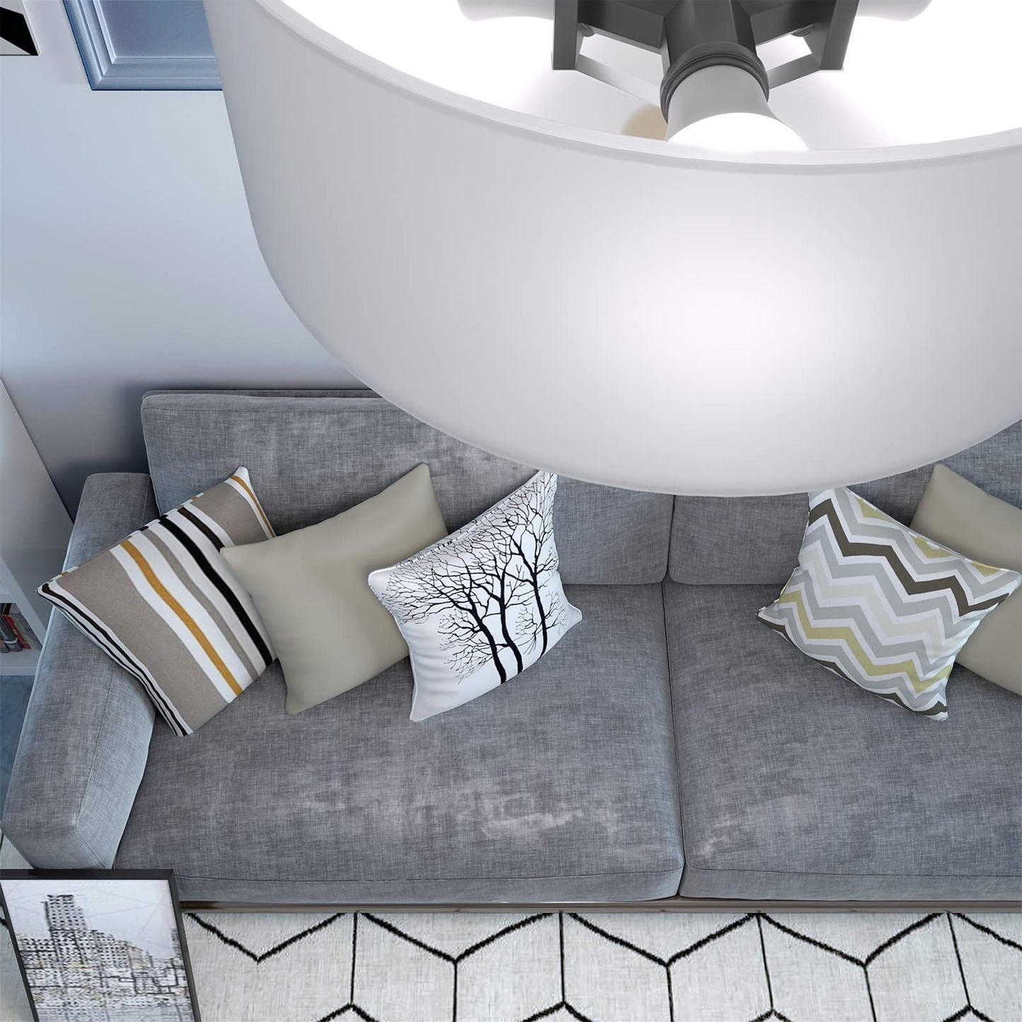 ARLIME Glass Drum Ceiling Light