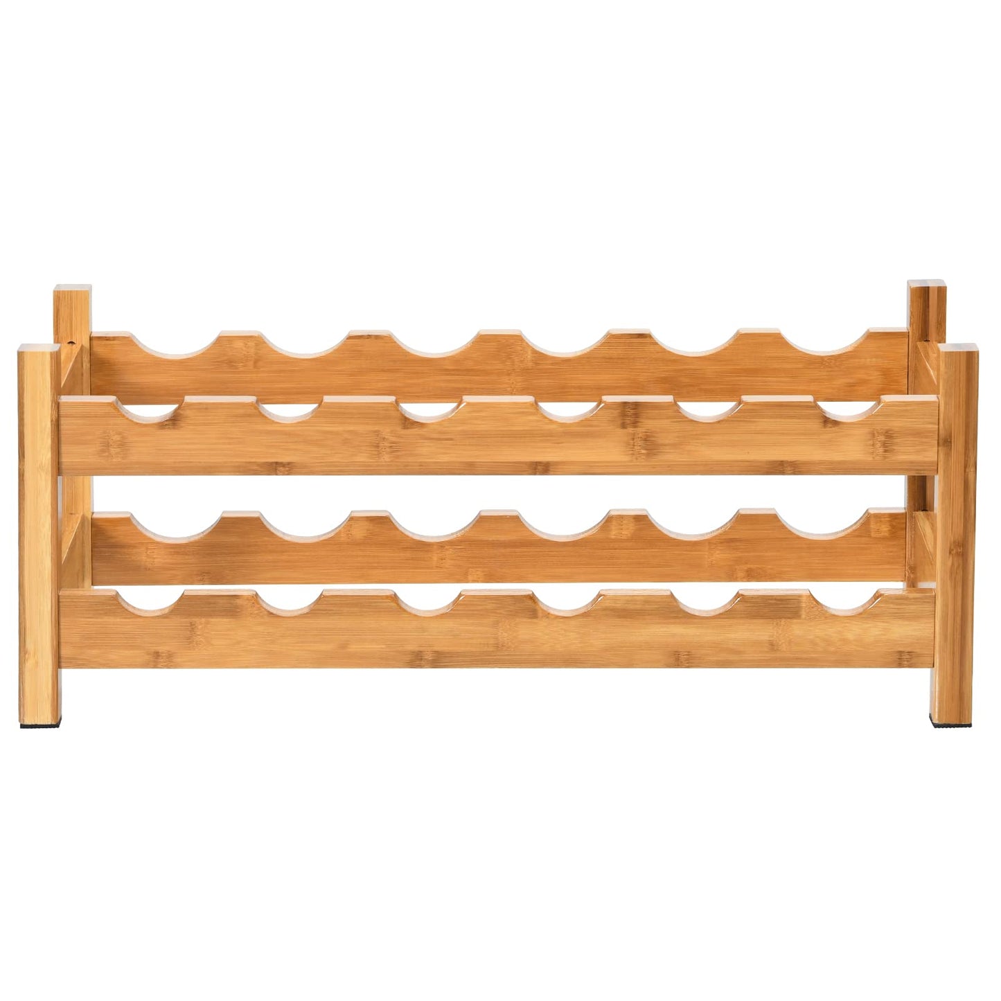 2-Tier 12 Bottles Bamboo Storage Shelf  Wine Rack