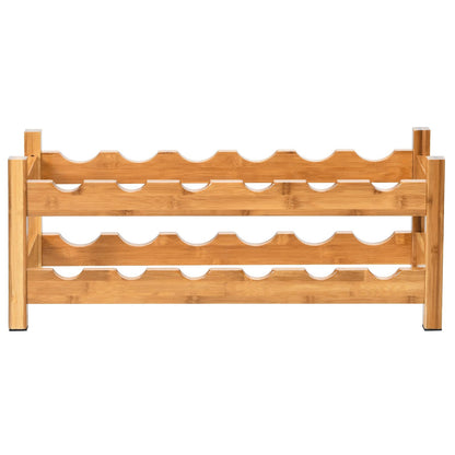 2-Tier 12 Bottles Bamboo Storage Shelf  Wine Rack