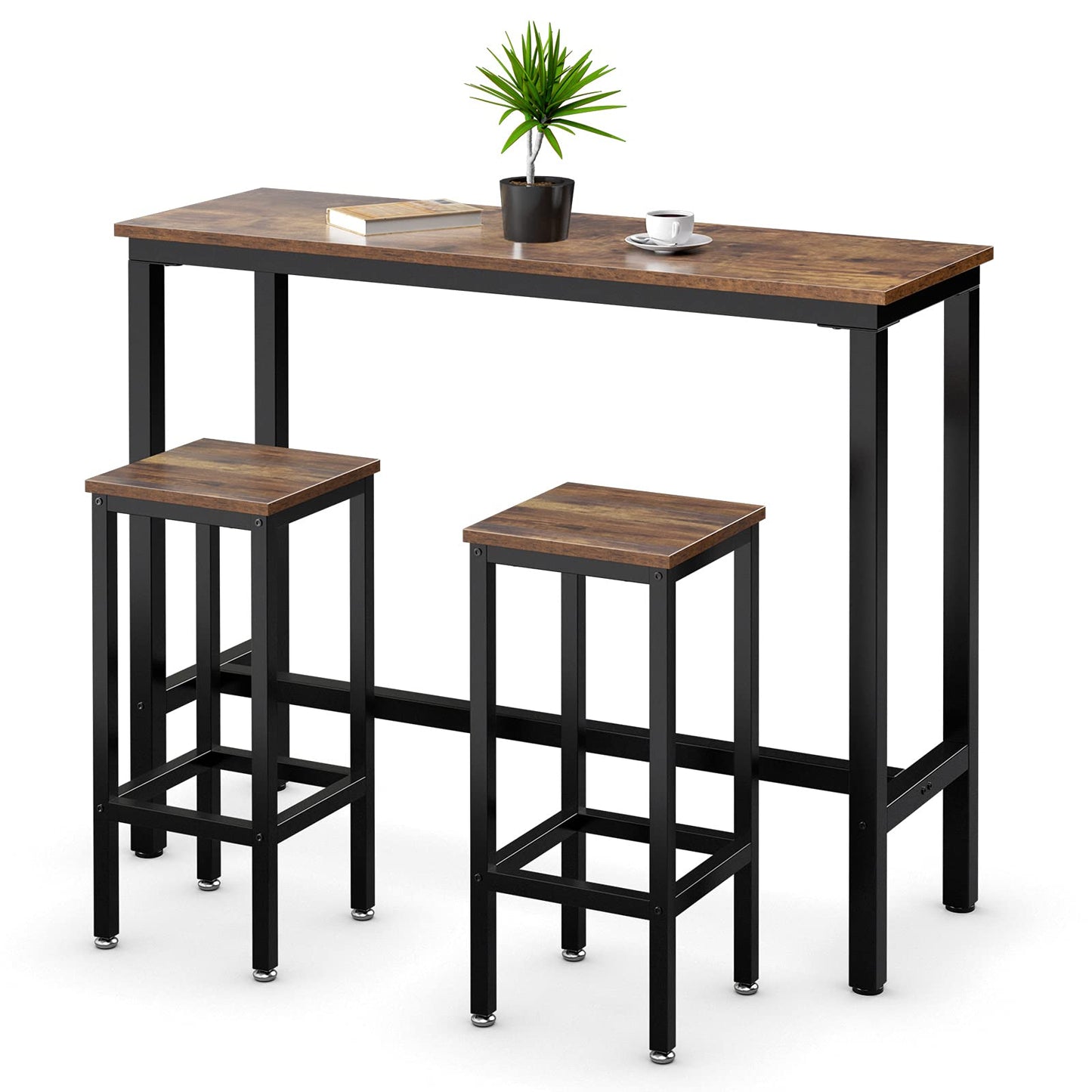 3-Piece Bar Table Set 39.5” Bar Table with 2PC 28” Bar Stools