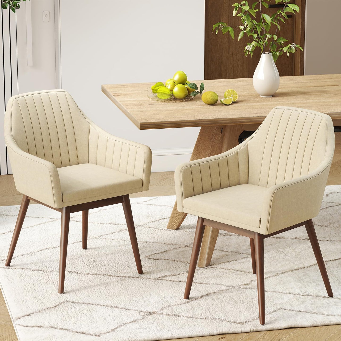 Dining Chairs Set of 2/4 with Comfy Padded Backrest & Seat