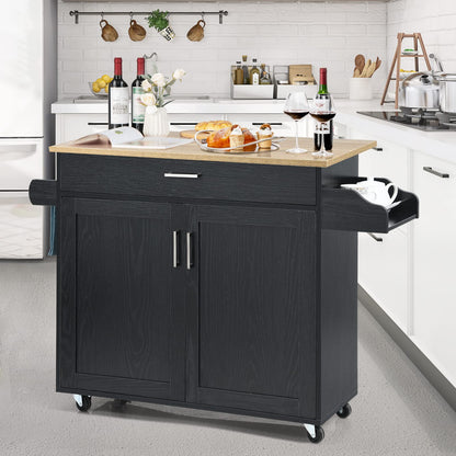 Kitchen Island Cart Rolling Storage Trolley Cart