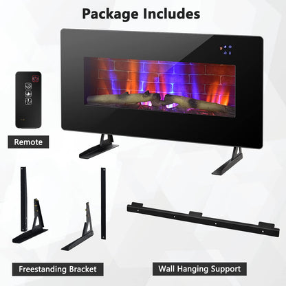 36 Inches Electric Fireplace Wall Mounted and Freestanding Fireplace Heater